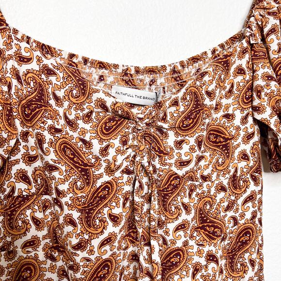 Faithfull The Brand Juniper Sable Paisley Midi Dress Size 6 - Picture 5 of 9